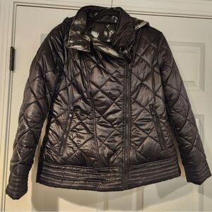 Guess black and silver reversible puffer jacket L